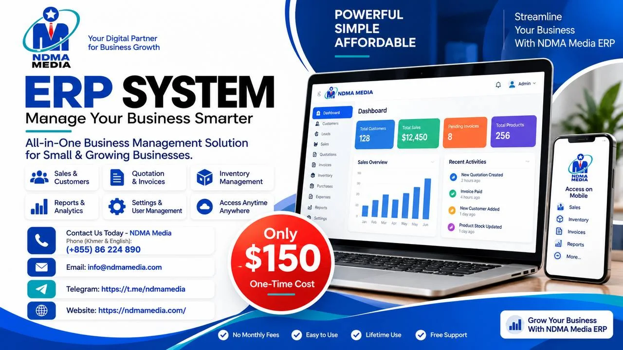 ERP System Cambodia – Manage Your Business Smarter! - Digital Marketing in Cambodia
